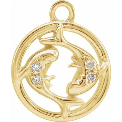 Petite Pavé® .015 CTW Natural Diamond Pisces Dangle