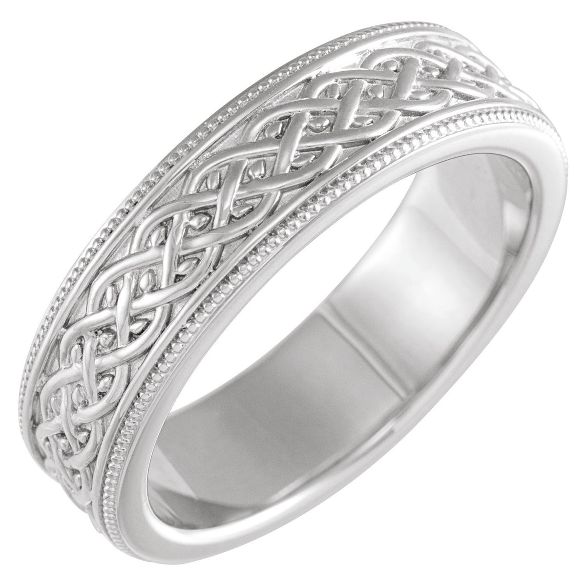 Milgrain Celtic-Inspired Flat Band