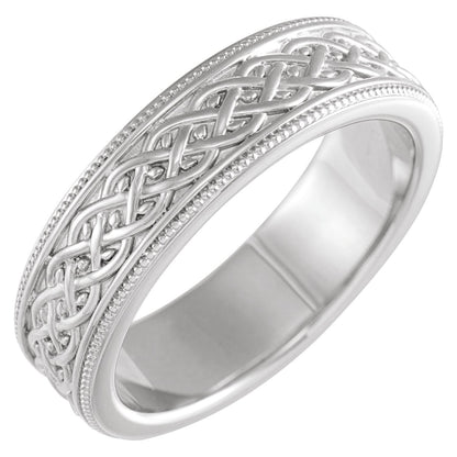 Milgrain Celtic-Inspired Flat Band
