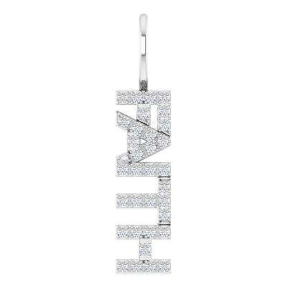 14K White Gold 1/8 CTW Natural Diamond "Faith" Charm/Pendant