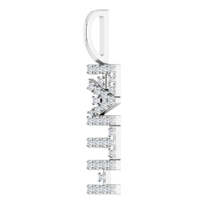 14K White Gold 1/8 CTW Natural Diamond "Faith" Charm/Pendant