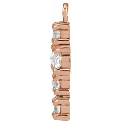 1/6 CTW Natural Rose-Cut Diamond Cross Dangle