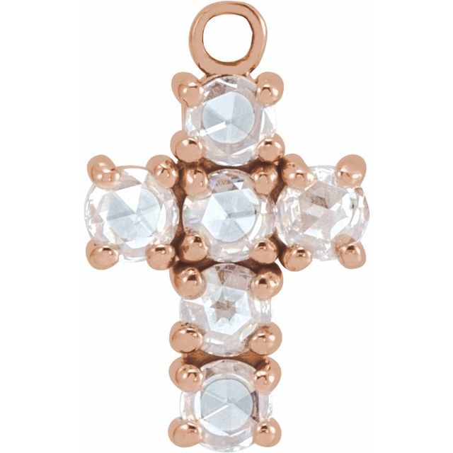 3/8 CTW Natural Rose-Cut Diamond Cross Dangle
