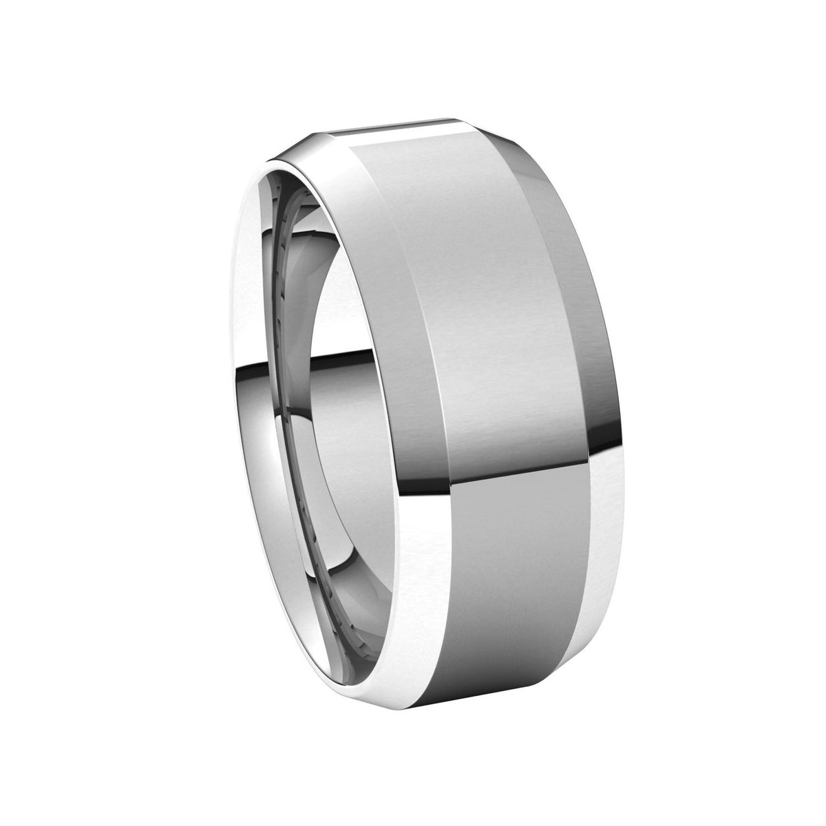Lightweight Beveled-Edge Comfort-Fit Flat Band