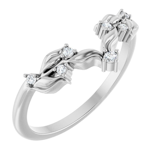 .05 CTW Natural Diamond Contour Band