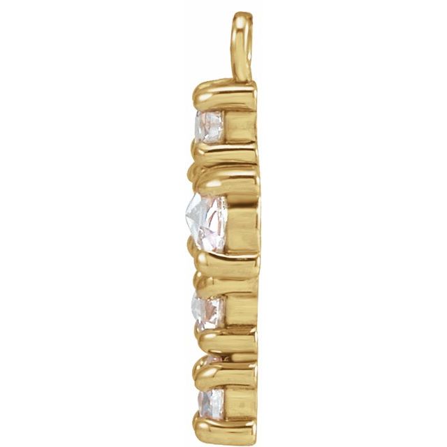 1/6 CTW Natural Rose-Cut Diamond Cross Dangle