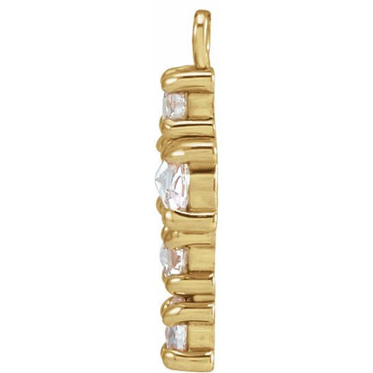 1/6 CTW Natural Rose-Cut Diamond Cross Dangle