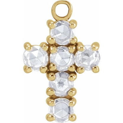 1/5 CTW Natural Rose-Cut Diamond Cross Dangle