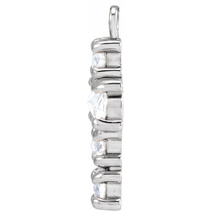 1/5 CTW Natural Rose-Cut Diamond Cross Dangle