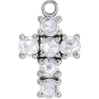 1/5 CTW Natural Rose-Cut Diamond Cross Dangle