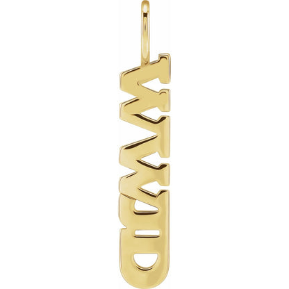 14K Yellow Gold WWJD Charm/Pendant