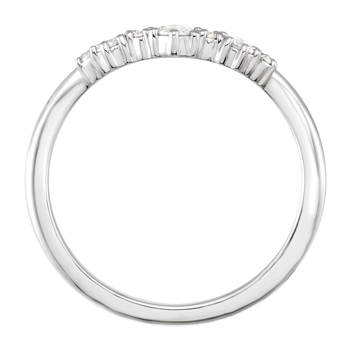 1/5 CTW Natural Rose-Cut Diamond & Faceted Contour Band