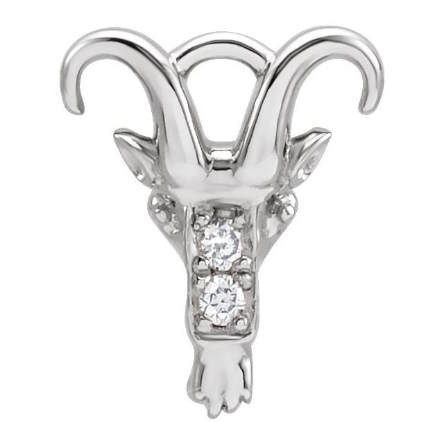 Petite Pavé® .01 CTW Natural Diamond Capricorn Dangle