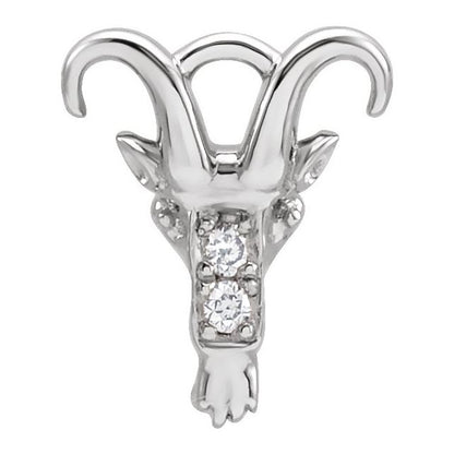 Petite Pavé® .01 CTW Natural Diamond Capricorn Dangle