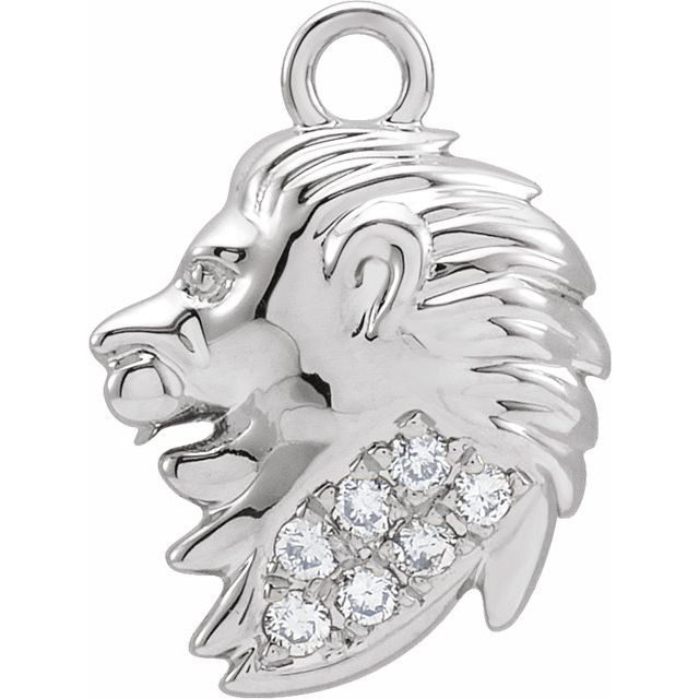 Petite Pavé® .03 CTW Natural Diamond Leo Dangle