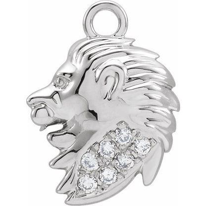 Petite Pavé® .03 CTW Natural Diamond Leo Dangle