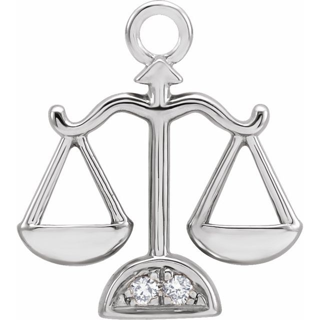 Petite Pavé® .01 CTW Natural Diamond Libra Dangle