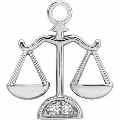 Petite Pavé® .01 CTW Natural Diamond Libra Dangle
