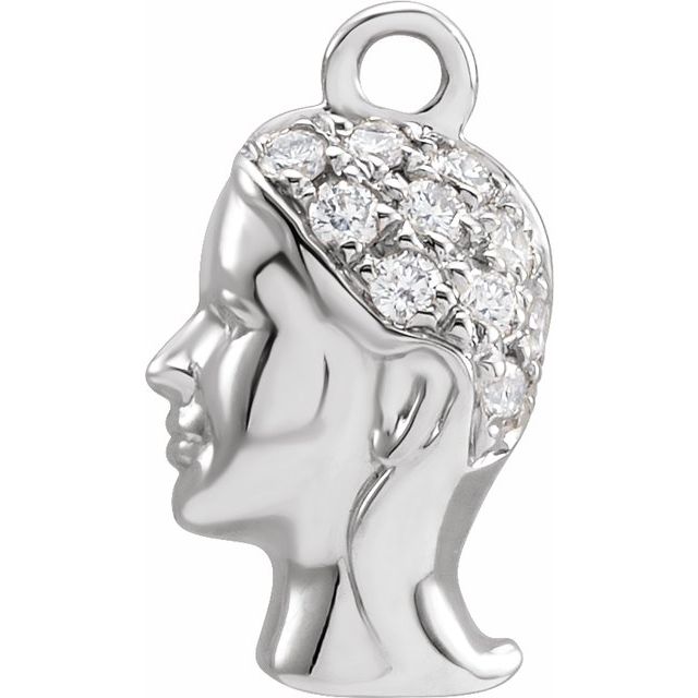 Petite Pavé® .06 CTW Natural Diamond Virgo Dangle