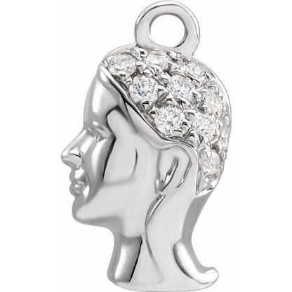Petite Pavé® .06 CTW Natural Diamond Virgo Dangle