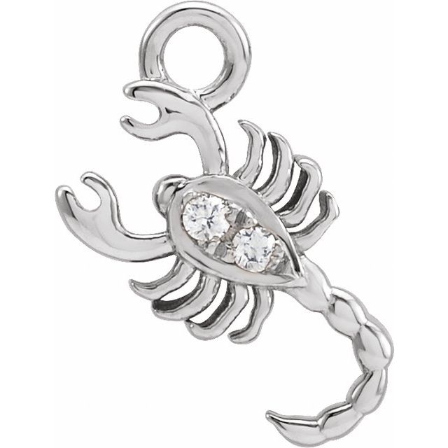 Petite Pavé® .01 CTW Natural Diamond Scorpio Dangle