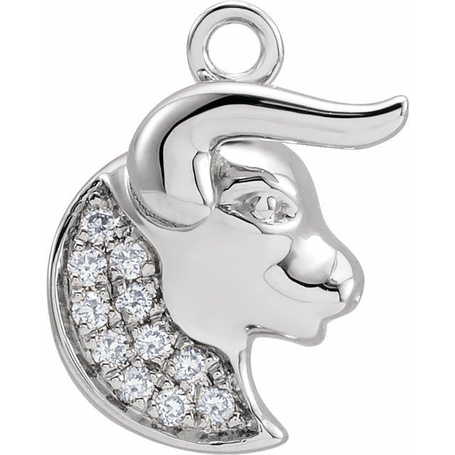 Petite Pavé® .04 CTW Natural Diamond Taurus Dangle