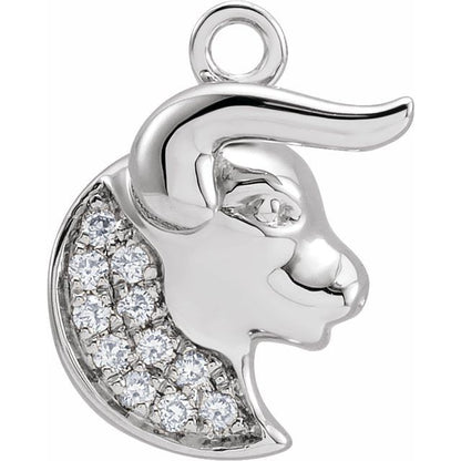 Petite Pavé® .04 CTW Natural Diamond Taurus Dangle