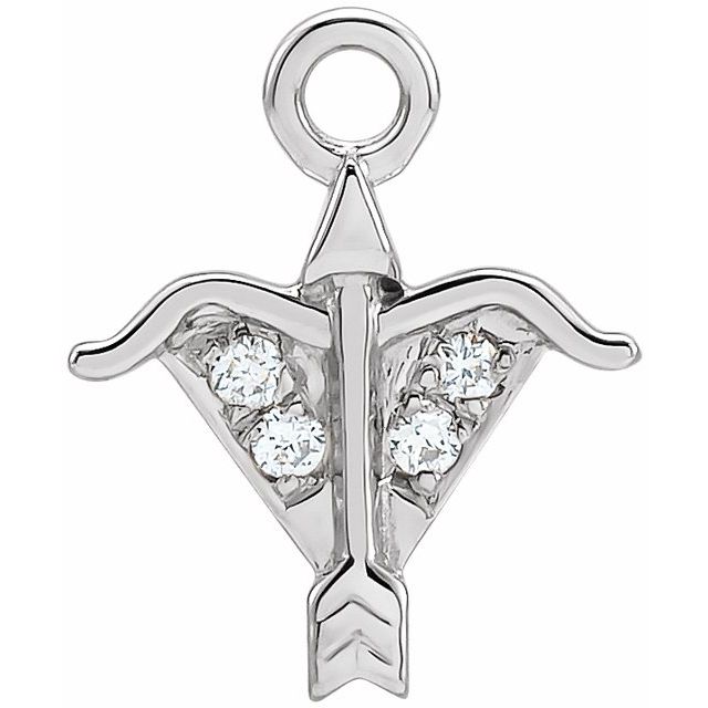 Petite Pavé® .015 CTW Natural Diamond Sagittarius Dangle