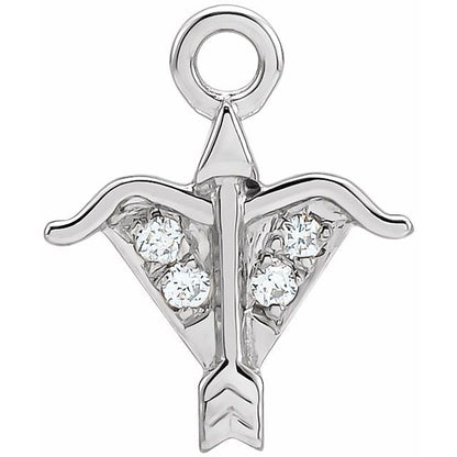 Petite Pavé® .015 CTW Natural Diamond Sagittarius Dangle