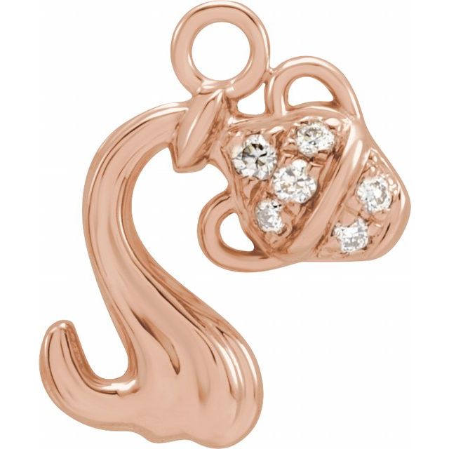 Petite Pavé® .025 CTW Natural Diamond Aquarius Dangle