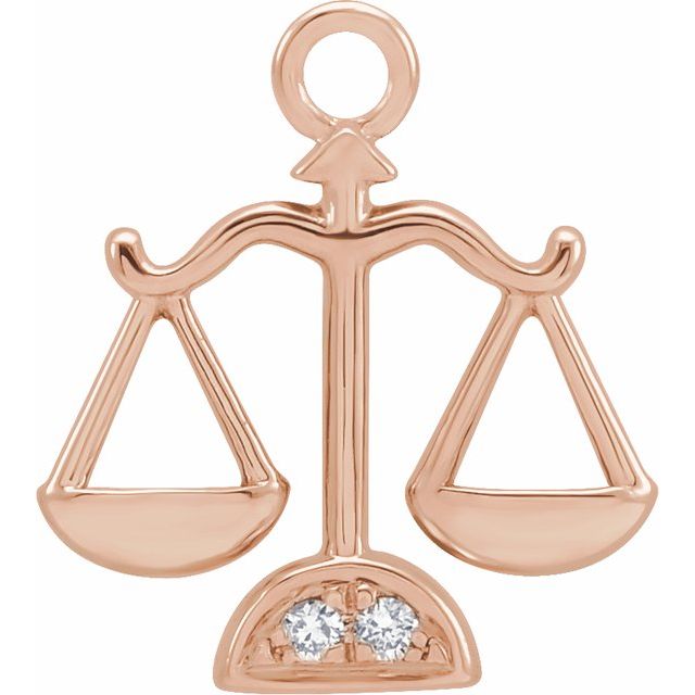 Petite Pavé® .01 CTW Natural Diamond Libra Dangle