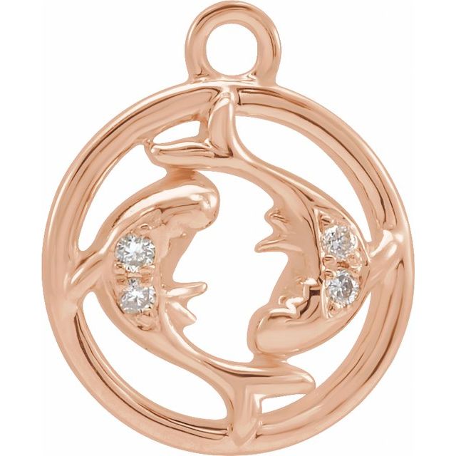 Petite Pavé® .015 CTW Natural Diamond Pisces Dangle