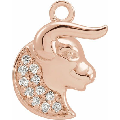 Petite Pavé® .04 CTW Natural Diamond Taurus Dangle