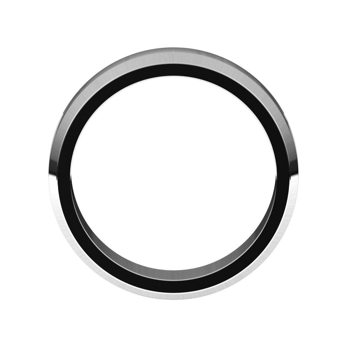 14K X1 White Gold Beveled-Edge Flat Band