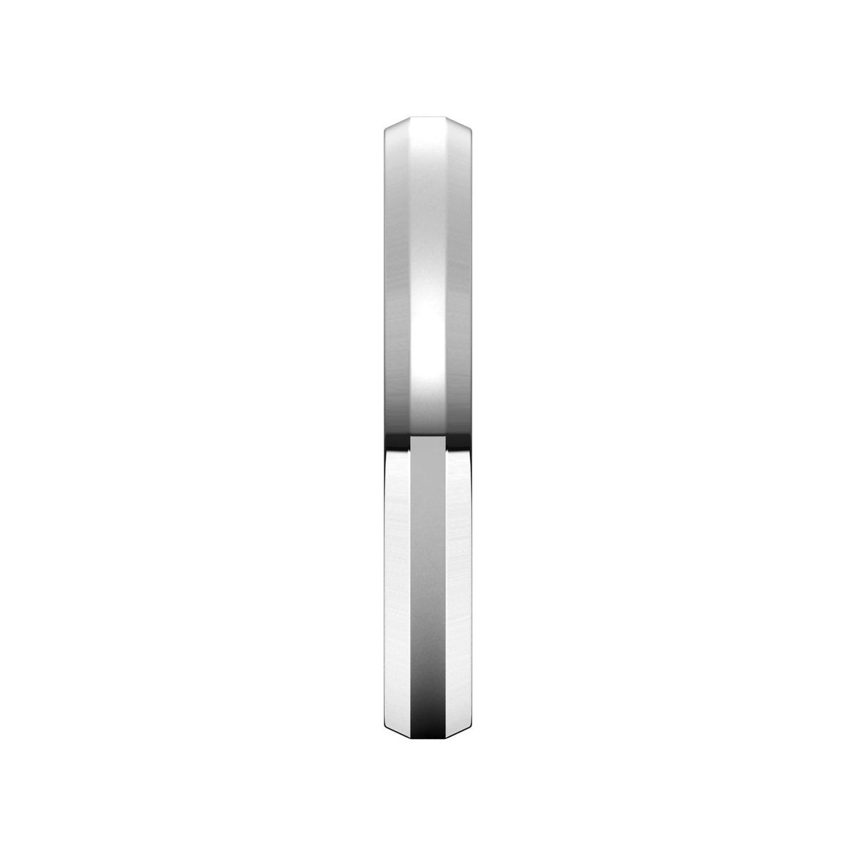 14K X1 White Gold Beveled-Edge Flat Band