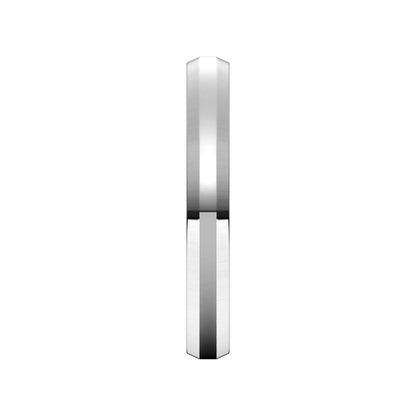 14K X1 White Gold Beveled-Edge Flat Band