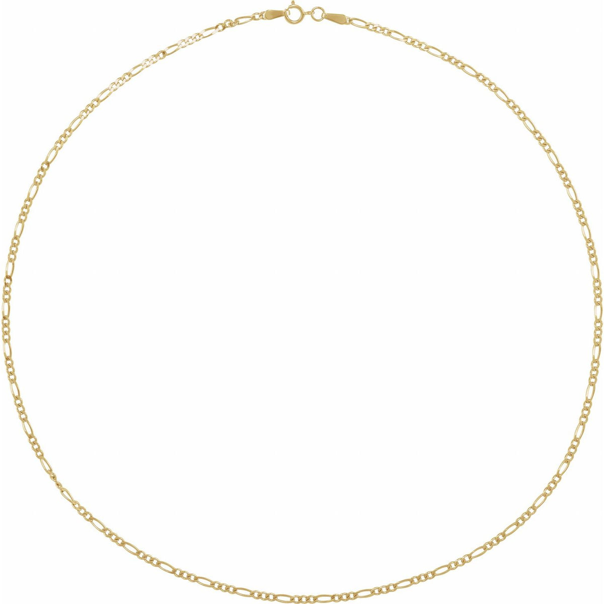 14K Yellow Gold Diamond-Cut Figaro 20" Chain