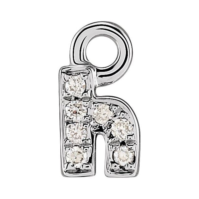 Petite Pavé® .02 CTW Natural Diamond Initial Dangle