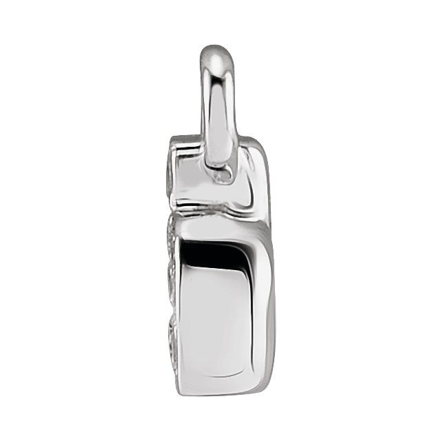 Petite Pavé® .02 CTW Natural Diamond Initial Dangle