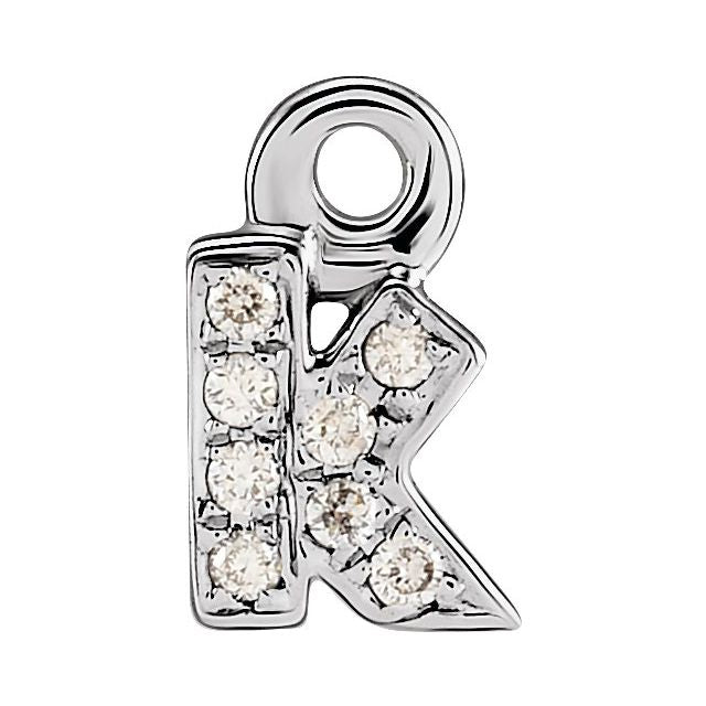 Petite Pavé® .02 CTW Natural Diamond Initial Dangle