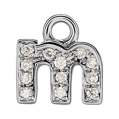 Petite Pavé® .03 CTW Natural Diamond Initial Dangle, 4 mm x 4.5 mm