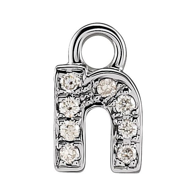 Petite Pavé® .02 CTW Natural Diamond Initial Dangle