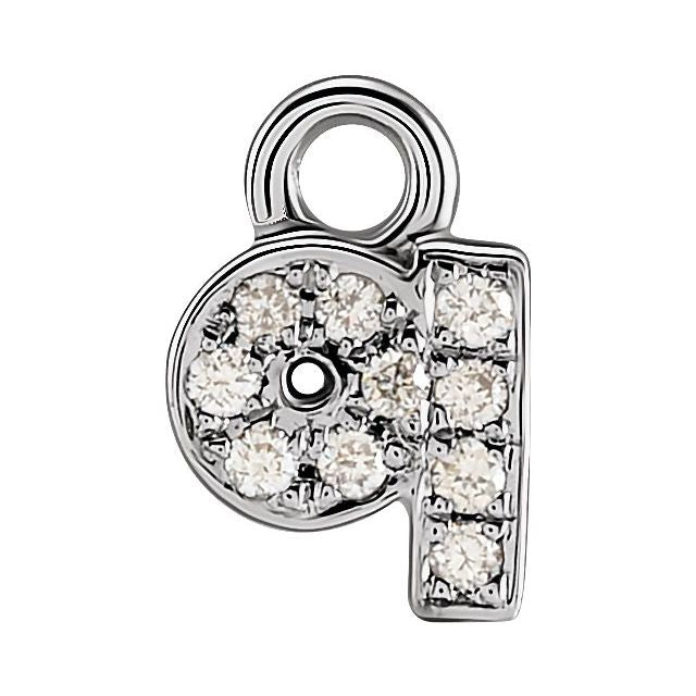 Petite Pavé® .025 CTW Natural Diamond Initial Dangle, 4 mm x 4 mm