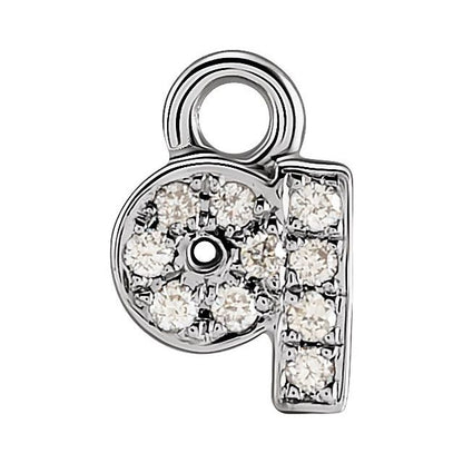 Petite Pavé® .025 CTW Natural Diamond Initial Dangle, 4 mm x 4 mm