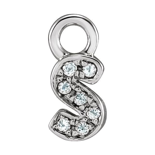 Petite Pavé® .02 CTW Natural Diamond Initial Dangle