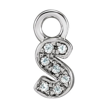 Petite Pavé® .02 CTW Natural Diamond Initial Dangle