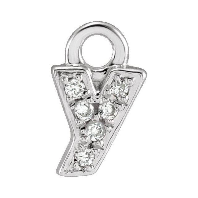 Petite Pavé® .015 CTW Natural Diamond Initial Dangle