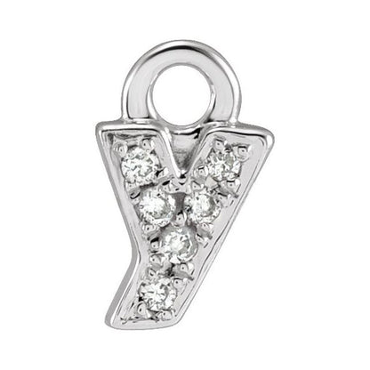 Petite Pavé® .015 CTW Natural Diamond Initial Dangle
