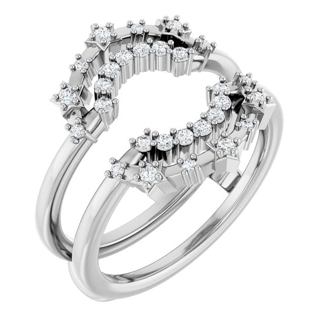 1/5 CTW Natural Diamond Star Ring Guard
