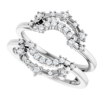 1/5 CTW Natural Diamond Star Ring Guard